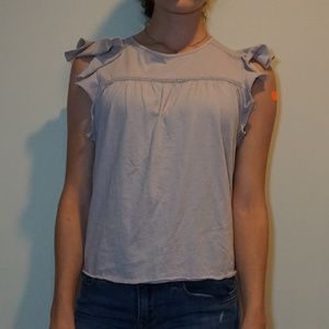 Abercrombie Blush Pink Ruffle-Sleeved Tank Top